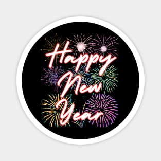 Fireworks and Festive Happy New Year Magnet